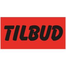 Etiket 51x25mm TT tilbud rød neon sort tryk hotmelt lim product photo