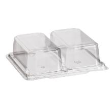 Lunchtray transparent PET 162x135x45mm 2 comp. 5041 w/lid product photo