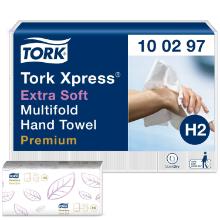 H&aring;ndkl&aelig;deark Tork Xpress Extra Soft Premium H2 multifold hvid 340x212mm 2 lag product photo