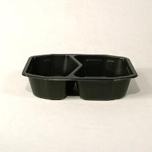 Plastbakke rekt sort PP 2-rums 500/400ml 215x148x50mm product photo