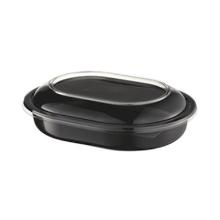 Micro tray Microchef 1552 oval black PP 238x176x40mm product photo