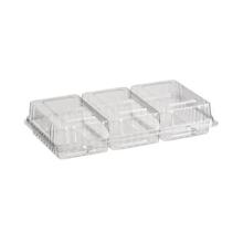 Clear PET tray - 3 compartments with lid product photo