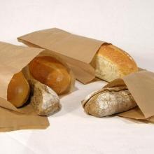 Breadbag 1,5 kg brown rib kraft with window 8 cm without perf. product photo