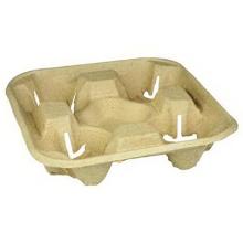 Serveringsbakke til 4 b&aelig;gre gr&aring; pap ubleget 215x215x42mm product photo