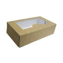 Kage&aelig;ske brun/hvid 180x110x50mm 6 punkt med rude i PET product photo