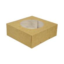 Window cakebox brown/white 230x230x80mm with PETwindow product photo