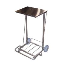 Affaldsstativ rustfrit st&aring;l 510x525x865mm m/l&aring;g og pedal t/110l s&aelig;kke product photo