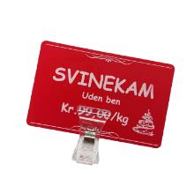 Ticket stand transparent plastic 50mm with clamp product photo