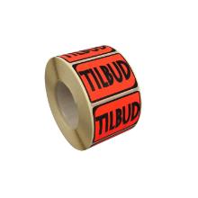 Label 32x22mm Tilbud red neon black print permanent &Oslash;40mm product photo