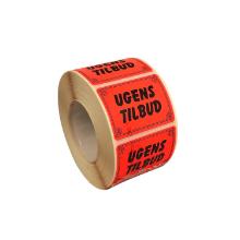 Label 32x22mm Ugens tilbud red neon black print permanent &Oslash;40mm product photo