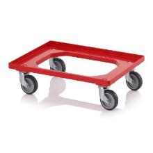 Platformsvogn r&oslash;d plast 610x410mm m. gummihjul TPE product photo