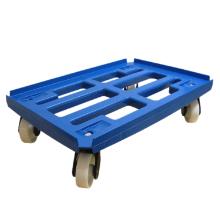 Platformsvogn med vanger blå PP 610x410mm PP hjul product photo