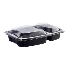 Mikrobakke Bistro rekt sort PP 2-rums 910ml 254x174x42mm gl product photo