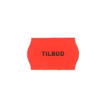 Etiket 26x16mm Tilbud r&oslash;d neon midttryk sort wave frost product photo