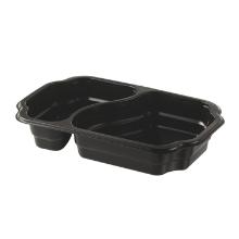 Plastbakke sort PP 2-rums 1/4GN 700/400ml 250x159x45mm Take Away product photo