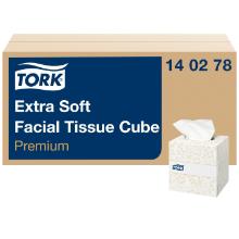 Ansigtsserviet Tork Extra Soft Premium Cube F1 hvid 200x210mm 2 lag product photo