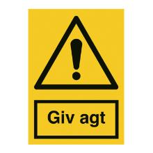 Skilt A304 Giv agt 210x297 vinyl product photo