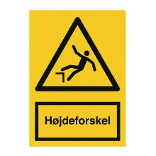 Skilt A331 H&oslash;jdeforskel 210x297 vinyl product photo