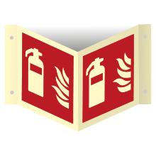 Sign Fire extinguisher without text angle 200x200 luminous alu product photo