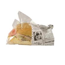 Snack Bag large Old News hvid/sort papir m/PE coat flourfri 21.5x7.5/5x13cm product photo