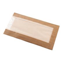 Paper bag brown with window 140/170x240mm 50g product photo