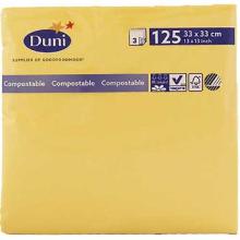 Napkin Duni 1/4 fold gul 33x33cm 3 plies product photo