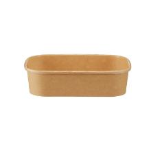 Salatbakke rekt ubleget brun pap med PP coatning 500ml 172x120x41mm product photo