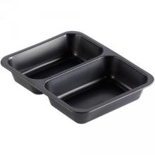 Plastbakke rekt sort PP 2-rums 227x178x40mm product photo