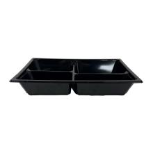 Tray black PET 241x175x35 4 compartments product photo
