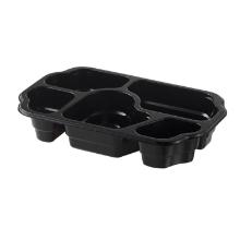 Tray 5-compartment 1/4 GN 265x162x45 mm PP Black product photo