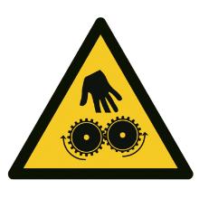 Skilt A380 Pas p&aring;! Fingre i tandhjul 225mm vinyl product photo