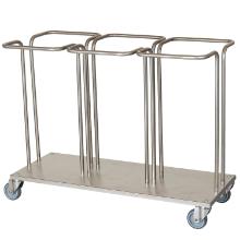 Garbagerack Triple w/out lid Stainless steel W1100xD500xH855mm for 3x110 ltr bag product photo