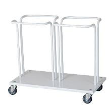 Garbagerack Double w/out lid white W730xD370xH630mm for 2x40 ltr bag product photo