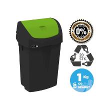 Waste bin 15l 225x290x460mm black w/color coded swing lid green product photo
