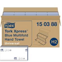 H&aring;ndkl&aelig;deark Tork Xpress H2 multifold bl&aring; 23.4x21.3cm 2 lag product photo