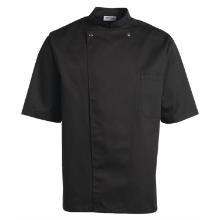 Kokkejakke Unisex kort ærme Sort polyester/bomuld 245gr str XL product photo
