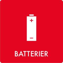 Piktogram 'Batterier' selvkl&aelig;bende 12x12cm product photo
