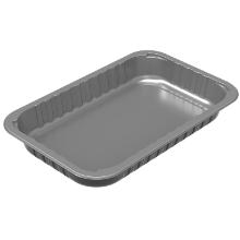 Food container 2232-1A rekt silver/black CPET 725ml 232x146x30mm product photo