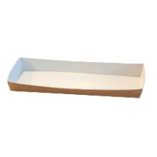 Sausage tray cardboard L200xB90X20mm with edge brown/white product photo
