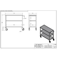Rullebord RF 900x400x800mm med hjul 3 hylder h&aring;ndtag product photo