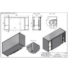 Cupboard SS 1200x400x660mm wall mounted shelves with doors product photo