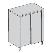 Cupboard SS 1200x600x2000mm 3 shelves and slding doors AR126V product photo