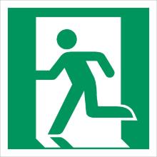 Sign 132.045 Escape route/emergency exit left 200x200mm plastic product photo