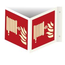 Sign Fire hose w/text angle 200x200 luminescent plastic product photo