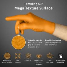 Glove MICROFLEX&reg; Mega Texture 93-256 orange nitrile PF size S product photo