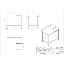 Arbejdsbord RF 1000x700mm bagkant underhylde sk&aelig;replanke 40x30cm H. afr. front product photo