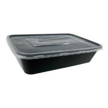 Tray Catersource 500ml 175x115x40mm w loose lid PP black/clear product photo