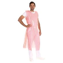 Apron 80x140cm LDPE 30mic red disposable product photo