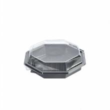 Lunchtray Octaview black/clear PET 632ml Ø190xH60mm w/lid product photo