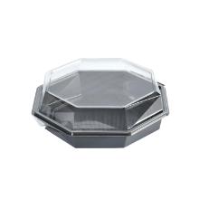 Lunchtray Octaview grey/clear PET 1292ml &Oslash;230xH80mm w/lid product photo